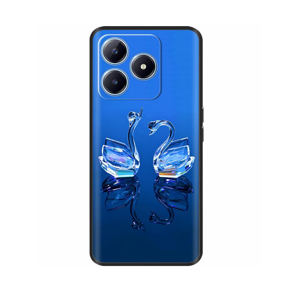 Case For Realme C63 Soft TPU Black Silicone Back Cover For RealmeC63 Cases Cute Protective Shell Painted Colorful Bumper Coque