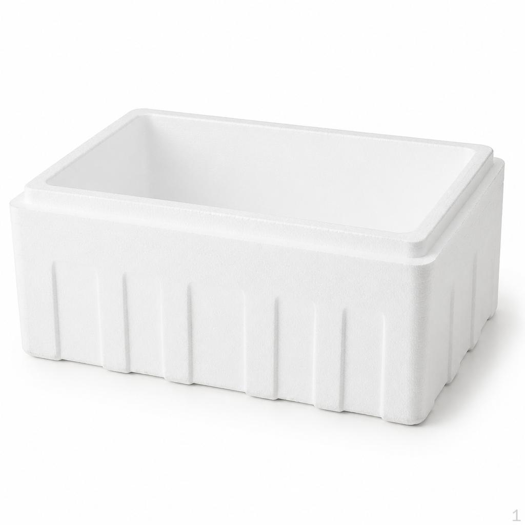 Caja Cooler Grande de Espuma para Carne, Verduras, Mariscos Aislada y Espesada 3035 jin Plana (1.5 3