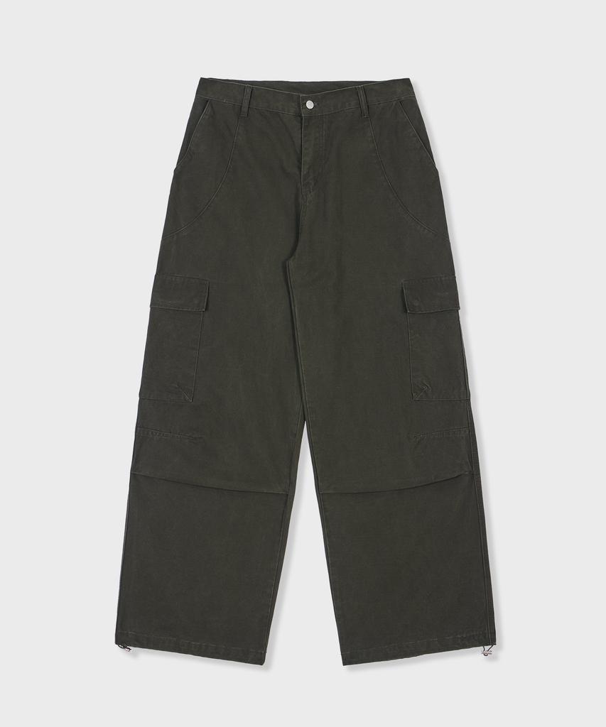 GLW Washed Pocket Parachute Cargo Pants Khaki