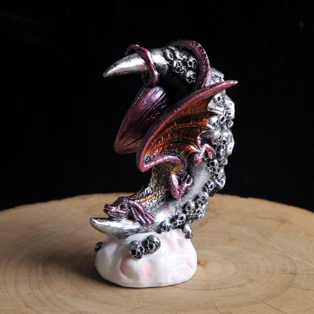 Moonlight Shaped Halloween Skeleton Moonlon Unique Moonlon Dragon Ornaments Garden Decor