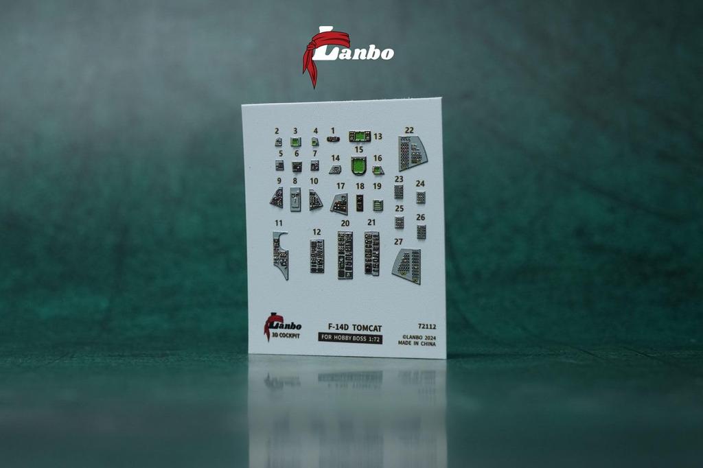 Lambo Models 1/72 F-14D Innenraum 3D-Abziehbild (für Hobby Boss) Plastikmodell Abziehbild LNB72112 (Flugzeug)
