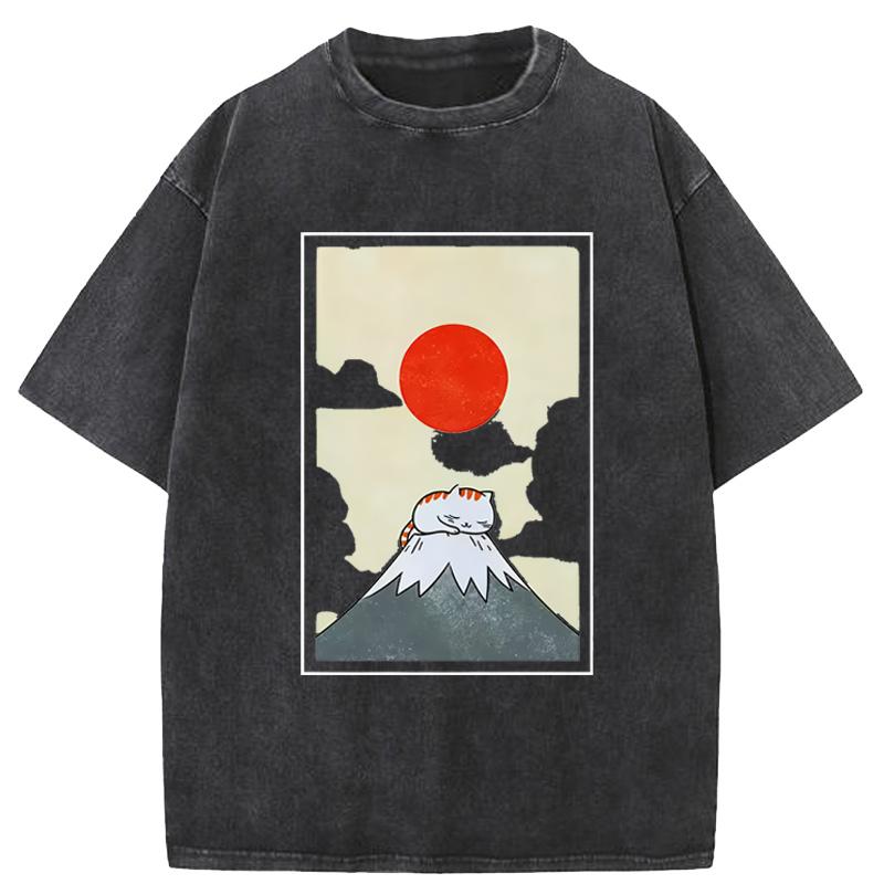 

Funny Cat Graphic T Shirts Japanese Cat Graphic Tee Cotton Printed Short Sleeve Tees Men Women Tshirt Harajuku Hight Qualty 2XL