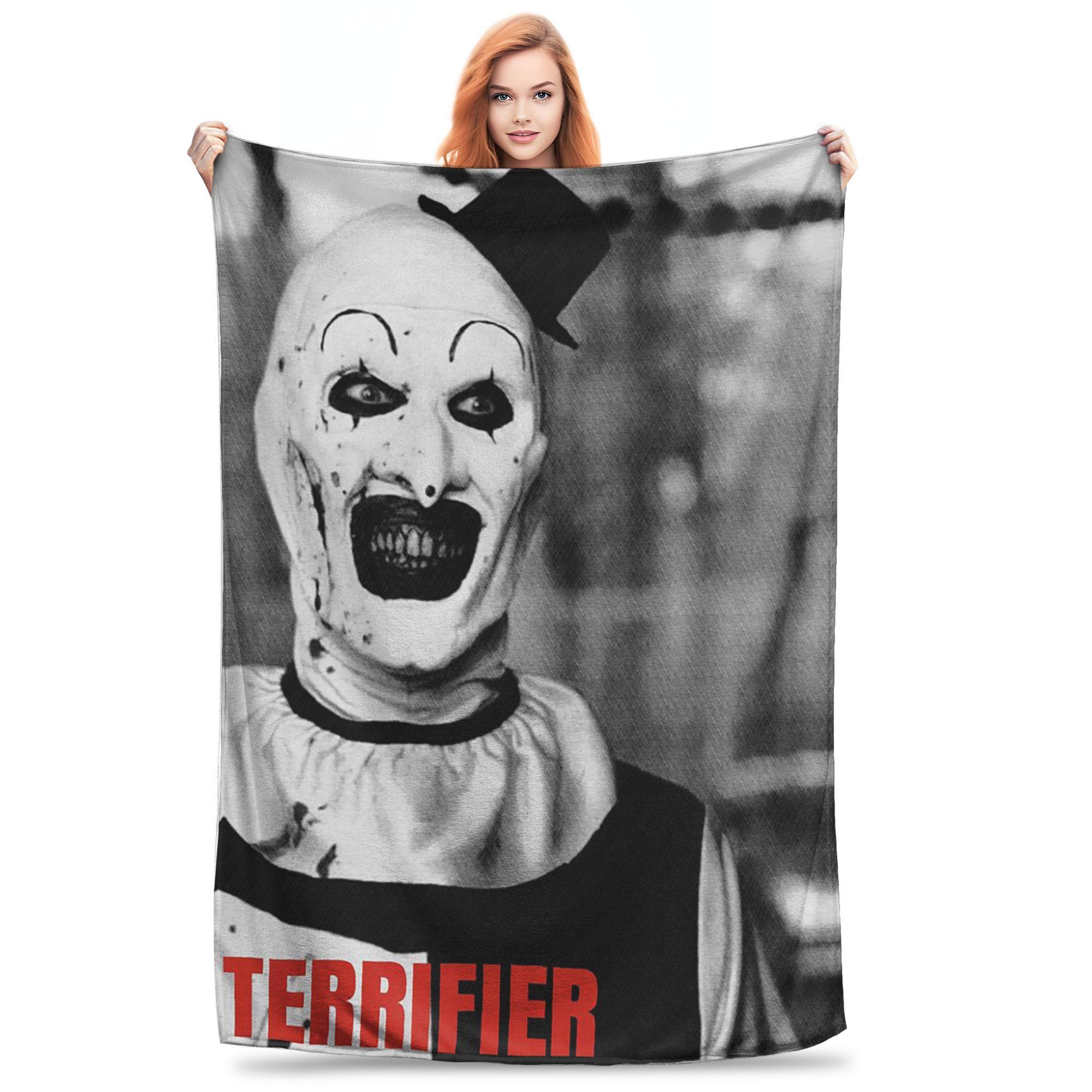 

Flannel Throw Blanket Terrifier 2 Movie Art The Clown Warm Plush Blankets Soft Bedding for Bed Living room Home Picnic Sofa 80x120cm