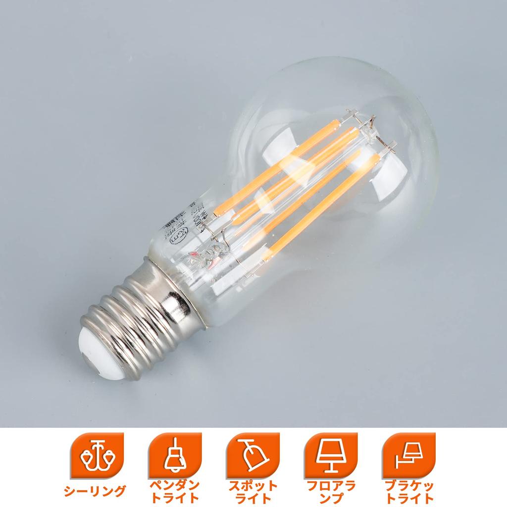 Haian Support 6-Pack A40 Filament Bulbs, E17 Base, 60W Equivalent, Mini Krypton Bulbs, 6W LED Bulbs, Warm White, 3000k, 600lm, Wide Beam,