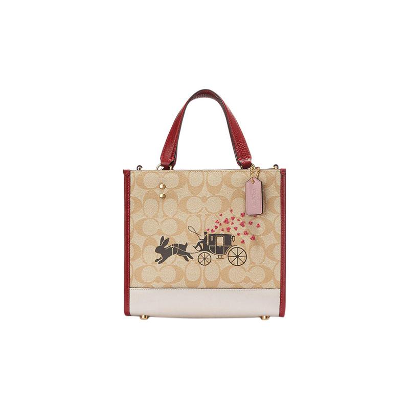 

COACH handbag Dempsey 22 Rabbit Carriage Print Coated Canvas and Fine Pebbled Leather Tote Bag Tote Bag Shopping Bag Shoulder Crossbody Small Women s рожевий