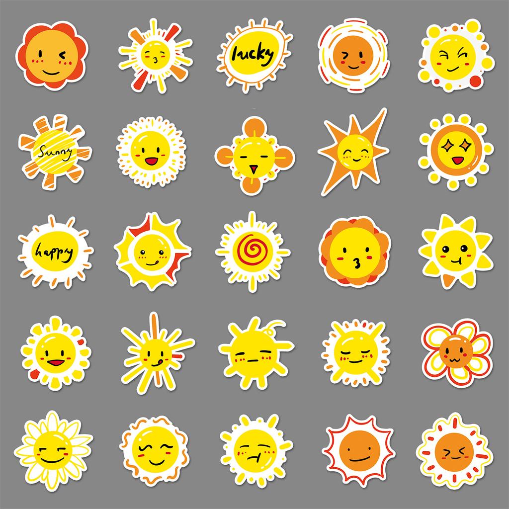 50 Sun Doodle Personality Children's Cartoon Stickers Decorative Mobile Phone Suitcase Stickers