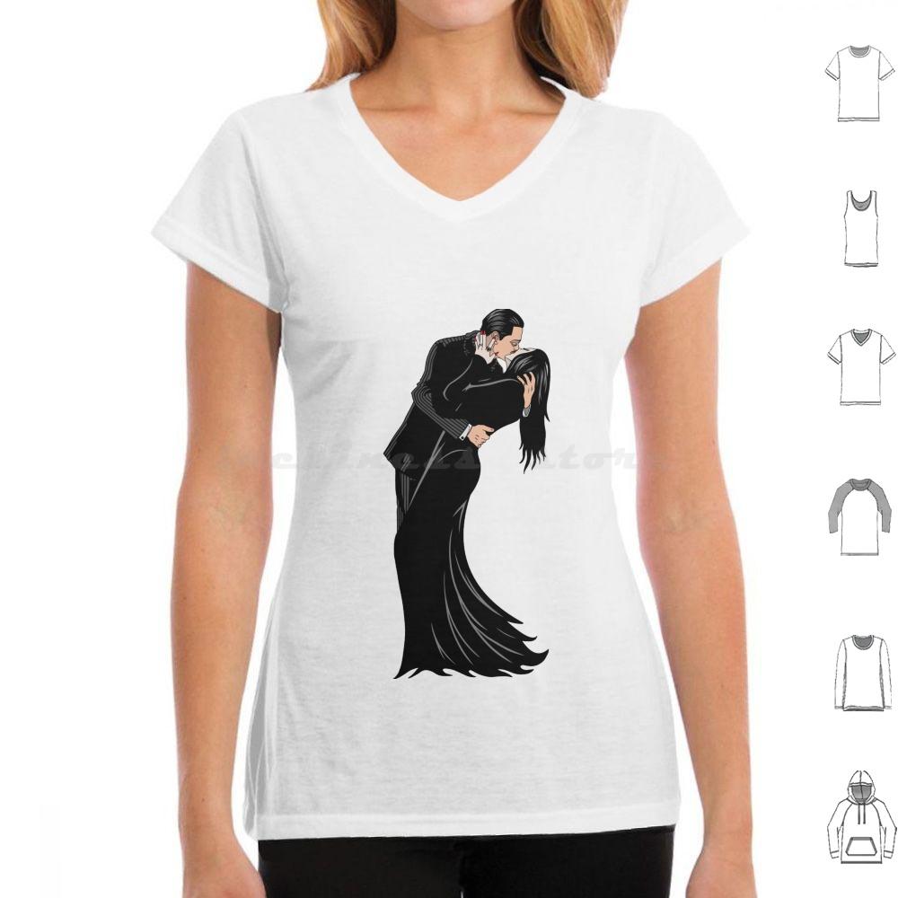 

Cara Mia T Shirt Cotton Men Women DIY Print Romance Love Kiss Gothic Emo Addams Gomez Morticia Horror Halloween Scary Cara Mia 4XL