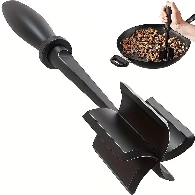 Stainless Steel Meat Chopper Ground Beef Masher Kitchen Tool for Breaking Up Ground Meat, Beef, Turkey and Cooking Preparation