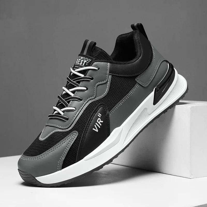 

Fashion Men walking shoes Breathable Mens Running Sneakers Thick Bottom Mesh Casual Shoes Non-slip Lightweight Sports Shoes 39 чорний