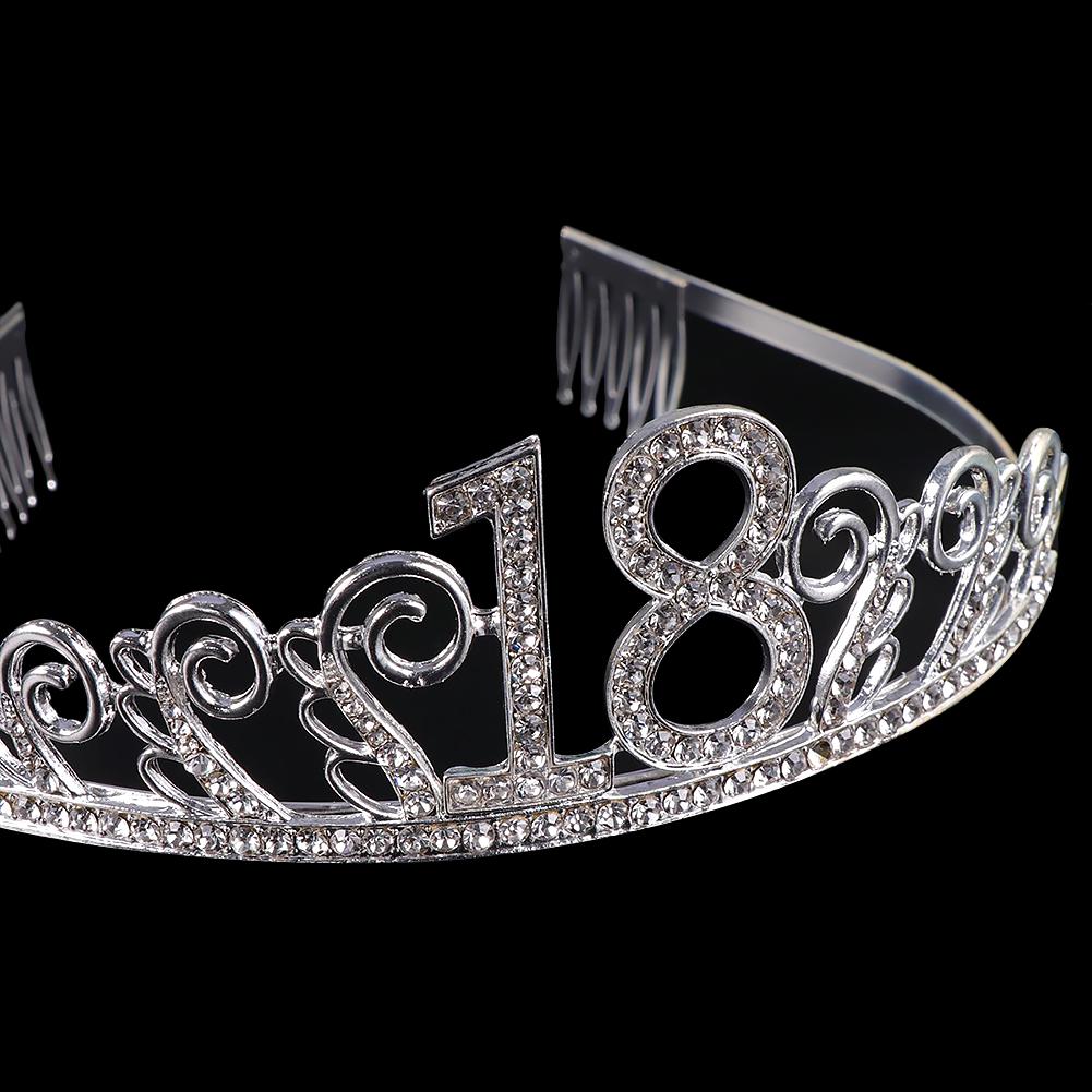 Buy 2018 Birthday Crown Digital Hat Rhinestone Hair Accessories