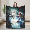 Lohen Game Samt-Kuscheldecken Genshin Impacts Decken für Bettwäsche Büro Weiche Tagesdecke