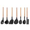 White Silicone Wooden Handle Soup Spoon Spatula Brush Scraper Pasta Egg Beater Non-stick Kitchen Cooking Tools Kitchenware