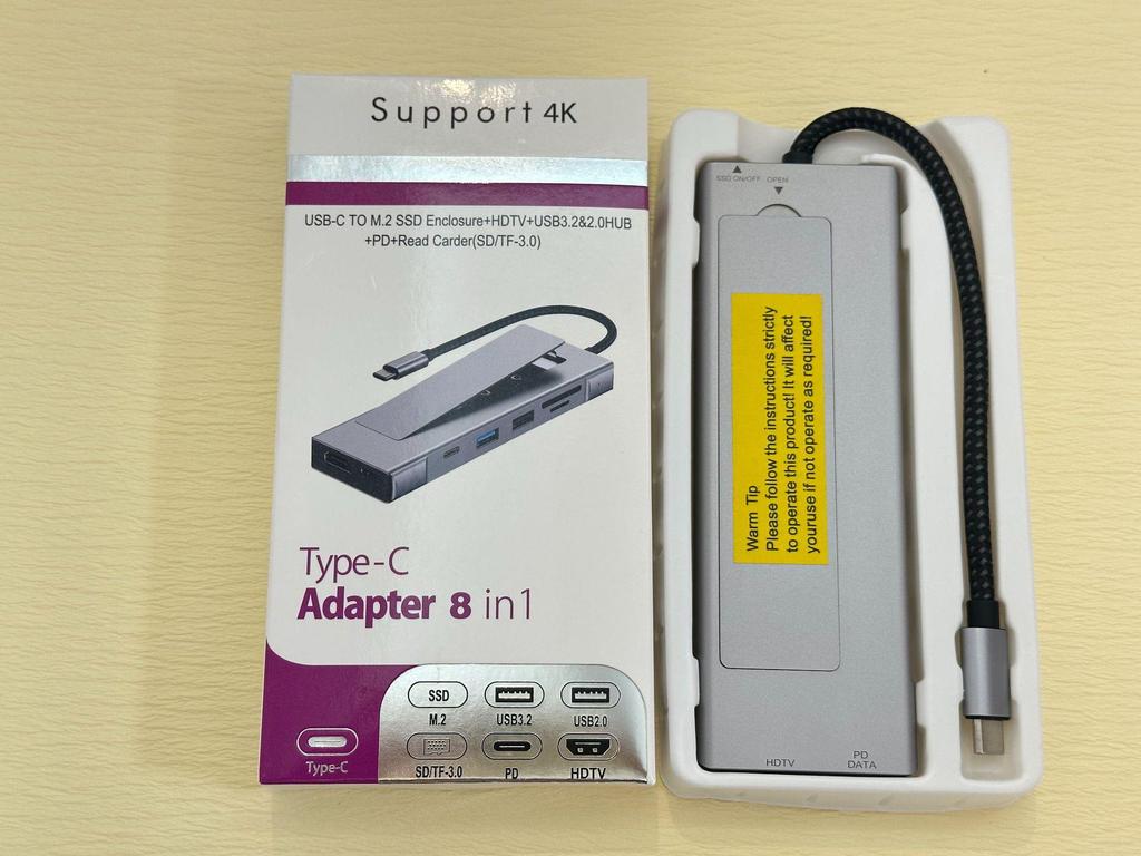 M.2 SSD Enclosure Dock with Type-C Hub 3.2, 10G Multi-Port Docking