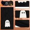 2 Pcs Halloween Black White Ghost Cotton Towel Halloween Ghost Hand Towel Hand Drying Towel for Drying Cleaning Cooking Holiday