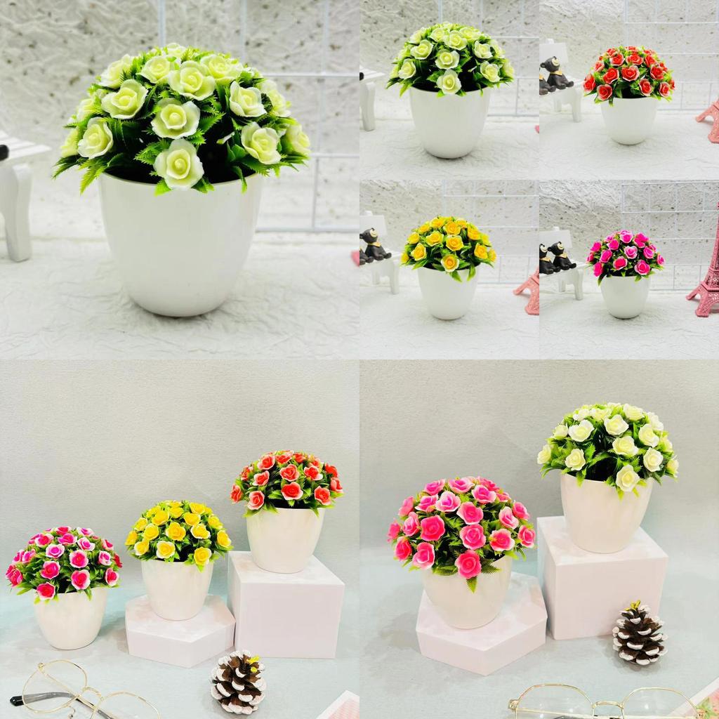 Plastic Indoor Decorative Sphere With Faux Fuchsia Flowers For Office Displays