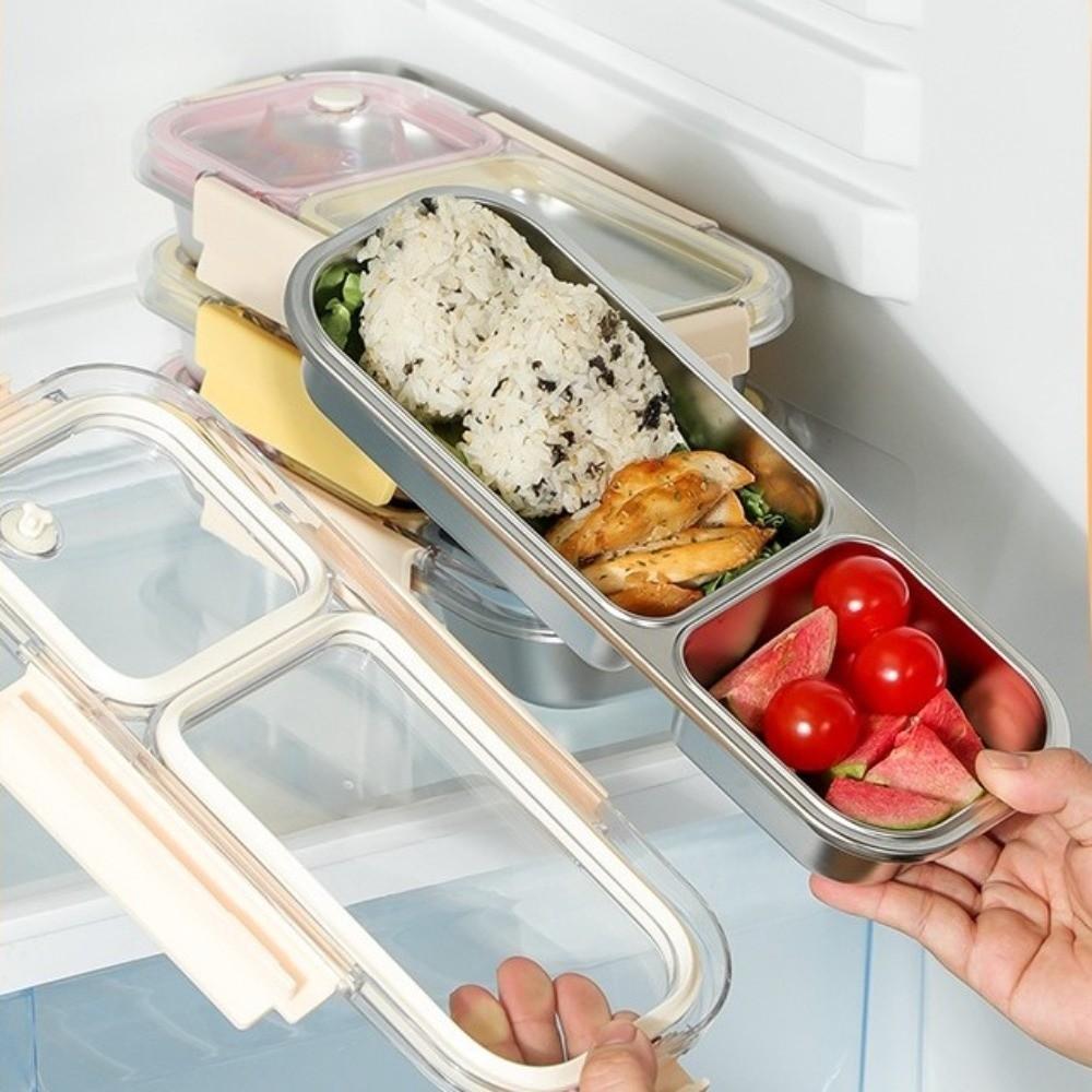 with Fork Spoon Bento Box 304 Stainless Steel Food Container New Divided Lunch Box For Meal Prep