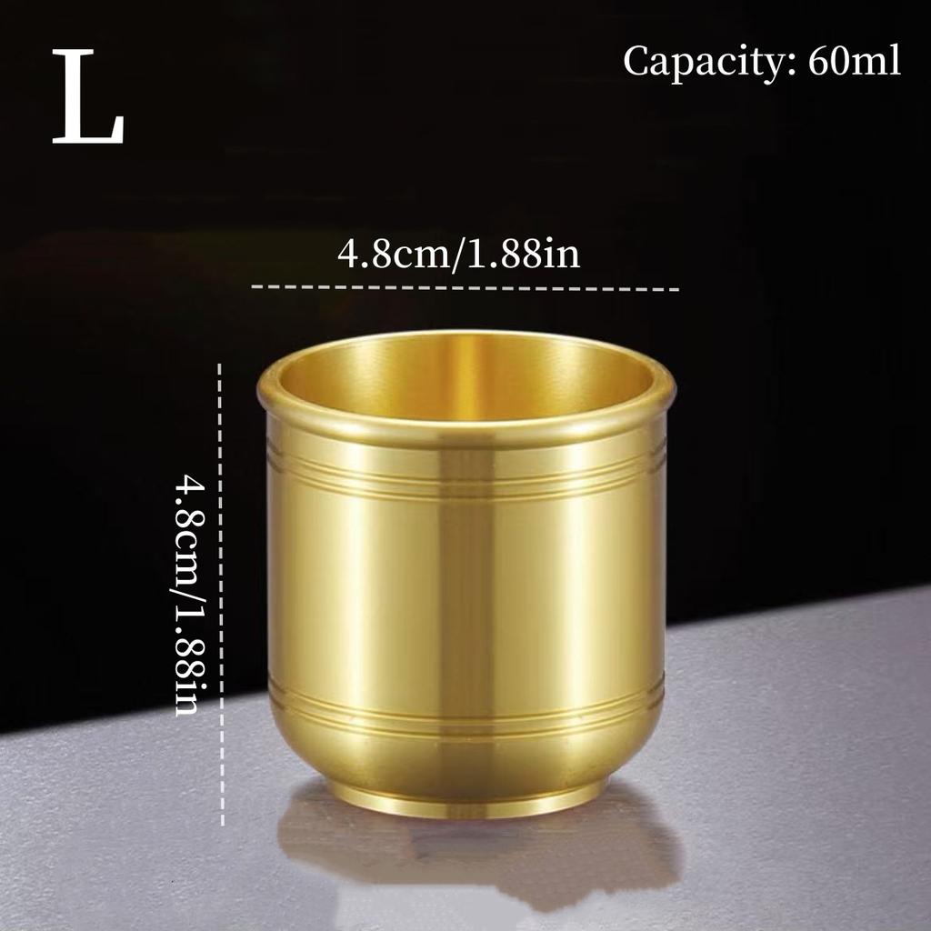 European Vodka Glass,Brass Retro Polishing Spirits Cup,Mini Portable Drinking Tumbler,Delicacy Living Room Decoration Gift