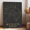 Munich Germany City Map Metal Wall Art Vintage Home Decor Living Room Study Modern Minimalist Hanging Decoration