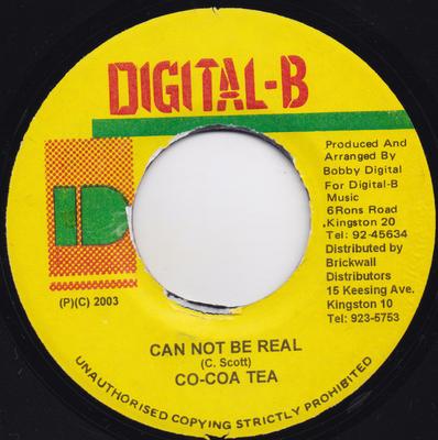 7inch Record COCOA TEA - Can Not Be Real None Digital-B 2003 Jamaica Reggae, Ska & Dub Used