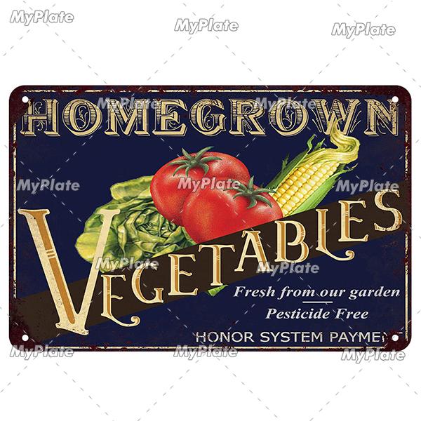 [MyPlate] Vintage Garden Retro Poster Plant Flowers Metal Sign Plate Tin Sign Wall Crafts Decor For Home Plaque Decoration Gift