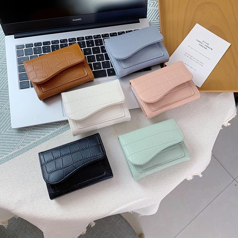 ins women's wallet, short fashion multi-color multi-card card bag zipper change bag multi-function