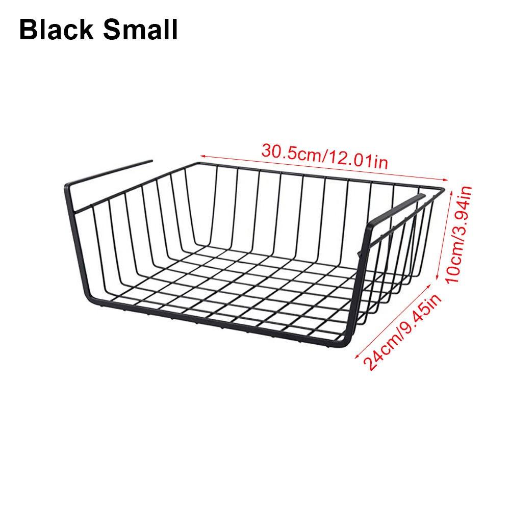 1Pcs Under Table Cabinet Storage Rack Desk Wardrobe Holders Hanging Mesh Basket