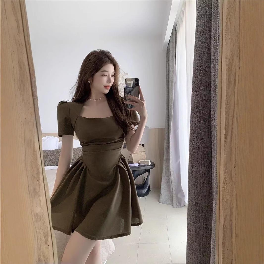 

2025 Французское Ретро Стиль Хепберн Сексуальное Приталенное Летнее Платье Double Extra Large