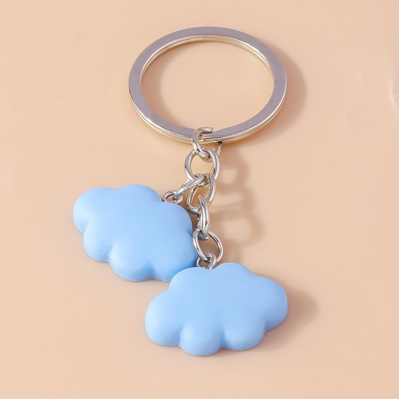 Cute Resin Canday Colors Cloud Keychain for Women Girls Rainbow Keyring Pendants Handbag Decor DIY Jewelry Accessories