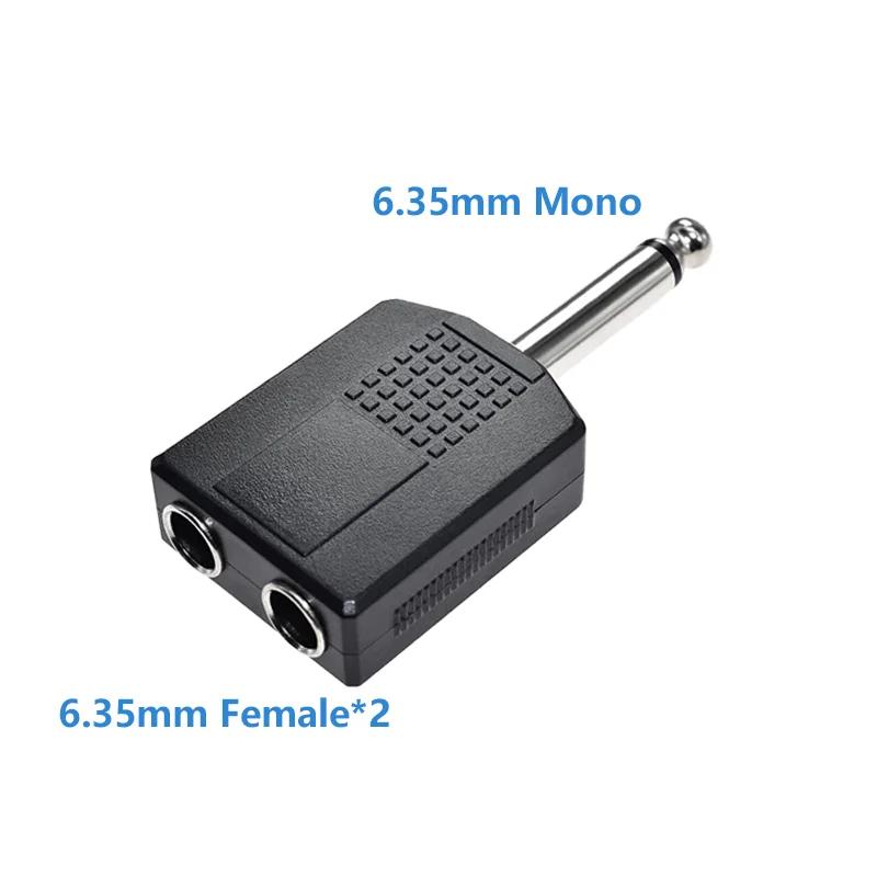 5/20Pcs Y Splitter Dual Channel Plug Jack 6.35 Stereo Male To Double 3.5 Female Connector for Audio Adapter Headphone Mic