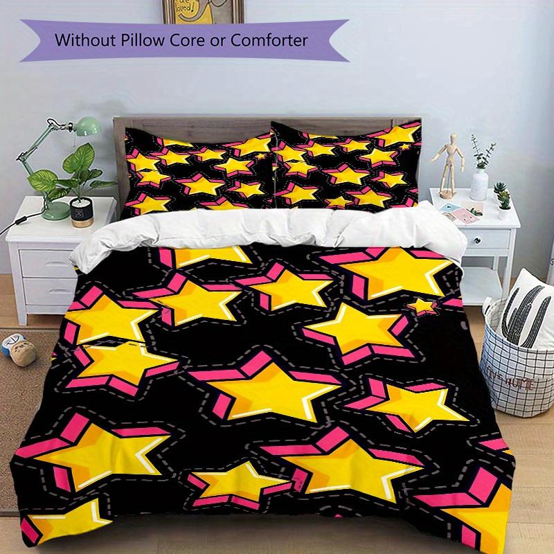 3pcs Star Pattern Bedding Set, Breathable and Soft, Suitable for All Seasons, Ideal for Home Use, Suitable for Bedroom Decor 21158