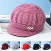 Fleece Lined Knitted Cap for Senior Women Warm Winter Hat for Elderly Cold Weather Beanie with Thermal Lining