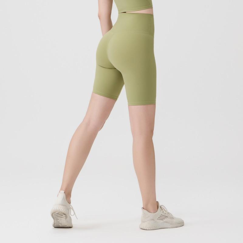 Womens High-Waisted Yoga Shorts 5/8 Length Quick-Dry Stretch Running Cycling Workout Pants