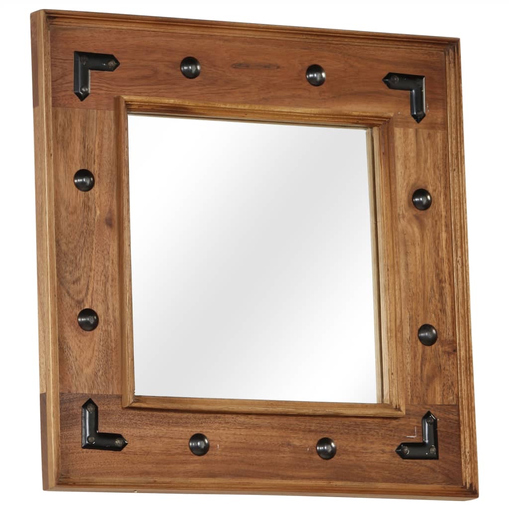 Mirror Made of Solid Acacia Wood 50x50 cm