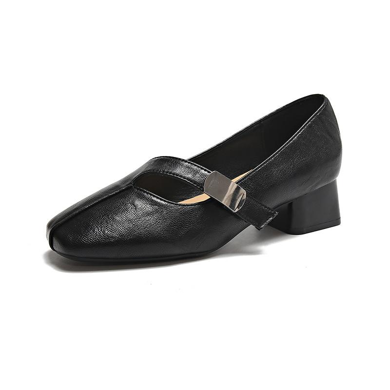 

Туфли Мэри Джейн на толстой подошве Женские Осенние Нового Дизайна Панк Лолита Туфли Женские Модные Универсальные Лоферы Повседневные Zapatos De Mujer 39 чёрный