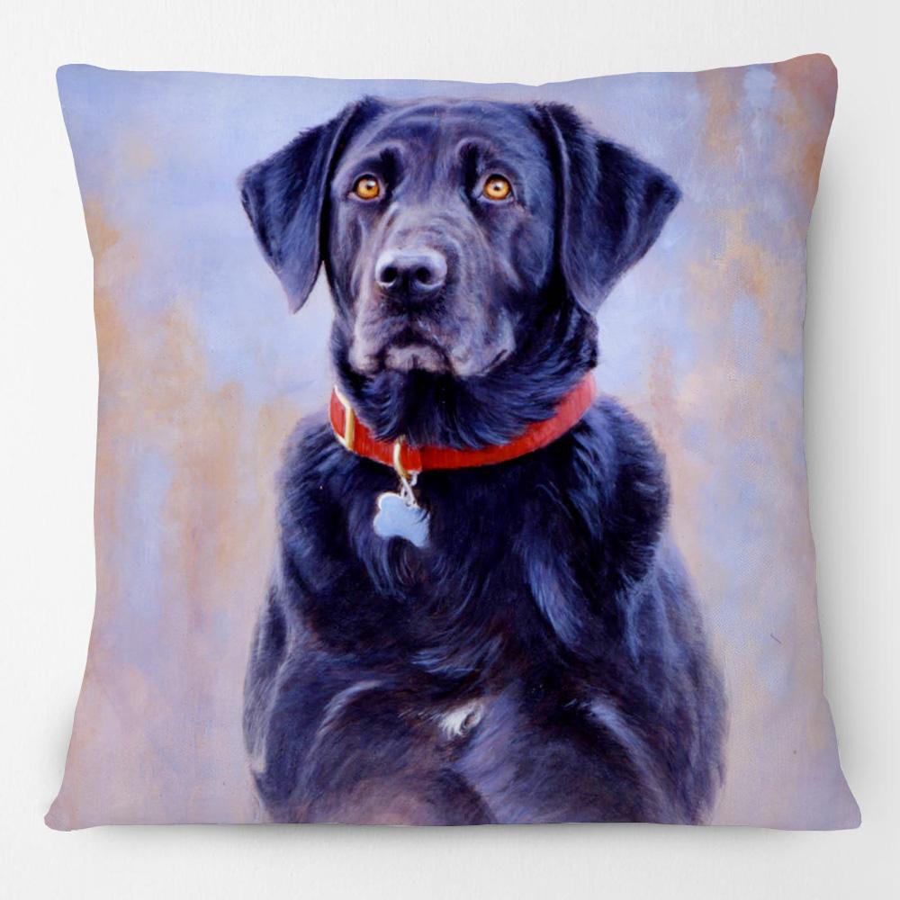 European Great Hunting Dogs Drahthaars Black Labrador Dog Poster Animals Painting Cushion Covers Decorative Pillowcase For Sofa