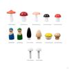 13x Wooden Mushroom Toy Mini Figures Garden Accessories for DIY Ornaments Home Decoration