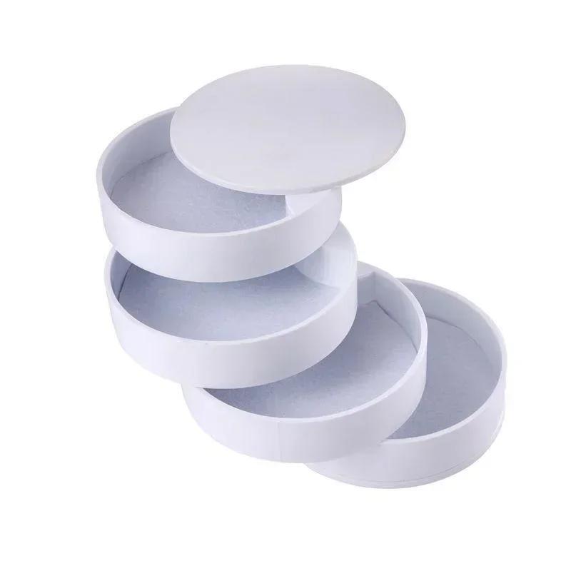 Creative Jewelry Storage Box New Design Fashion 4-Layer Rotatable Jewelry Accessory Storage Tray with Lid Women Birthday Gift