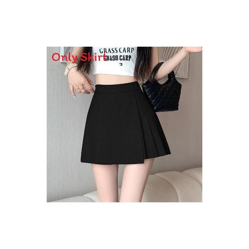 Polyester Pleated Mini Skirt For Women With Zipper And High Waist For Summer Fashion