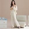 Shopping mall quality~ pure cotton pajamas three-piece pajamas women's winter sexy and sweet suspender long-sleeved loungewear set
