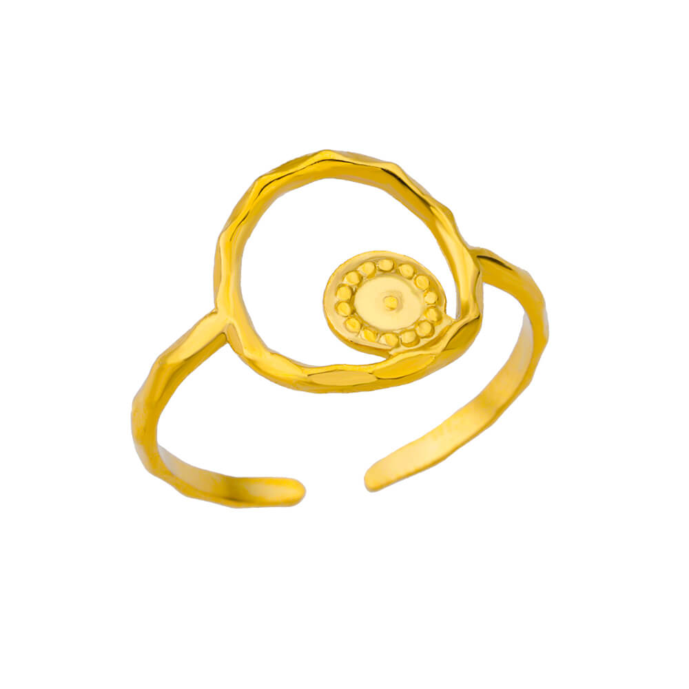 Round Hollow Rings For Women Gold Color Stainless Steel Hoop Open Rings Fashion personality Waterproof Metal Jewelry Accessories