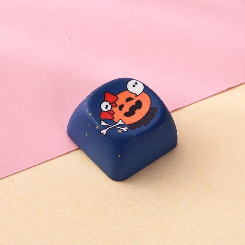 5/10Pcs Halloween Themed Custom Keycaps Cute Ghost Pumpkin Prints For Mechanical Keyboard Diy Holiday Gifts