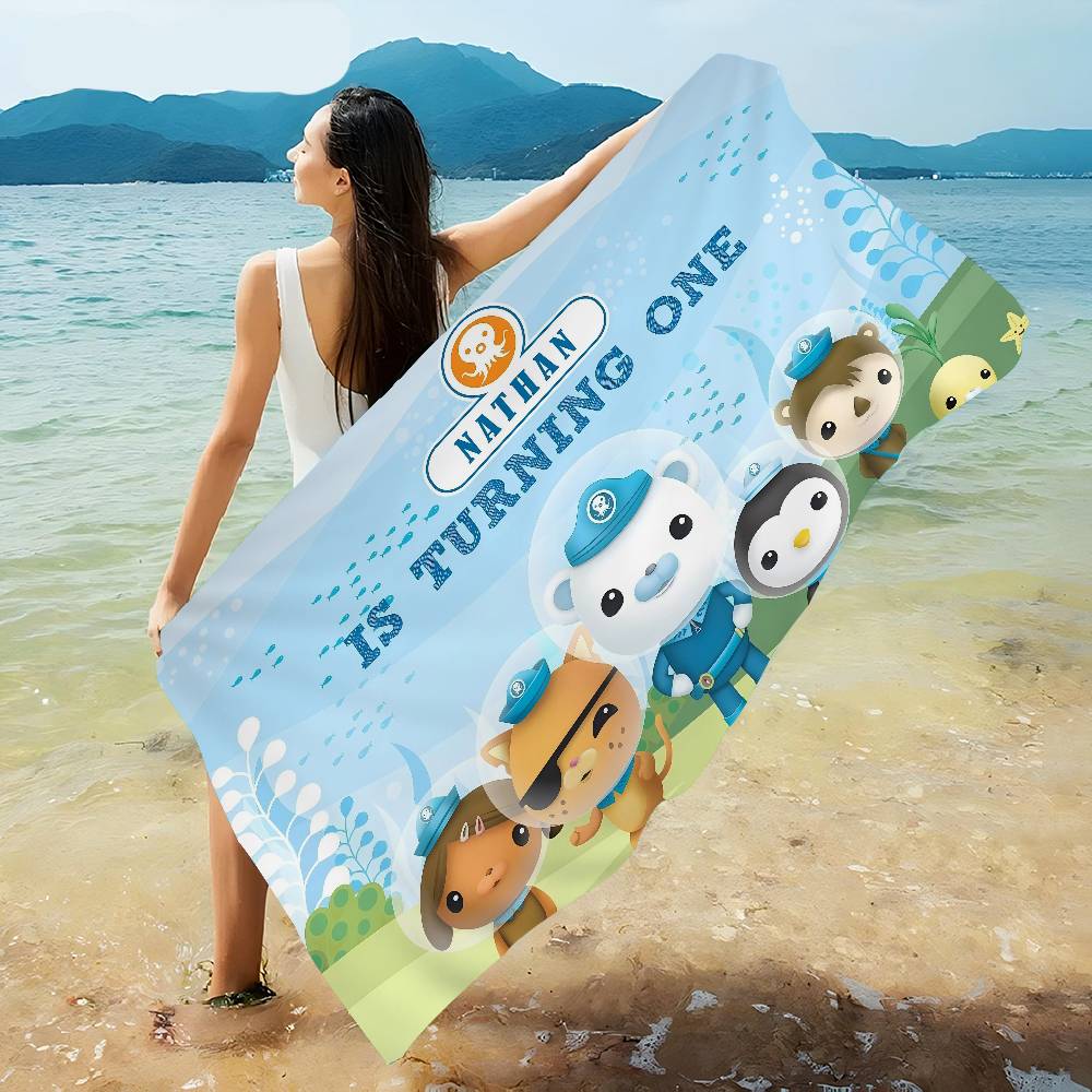 The O-Octonauts Cartoon Bath Towel Microfiber Soft Water Absorbing Breathable For Girl Kids Decorative Cartoon Beach Towel