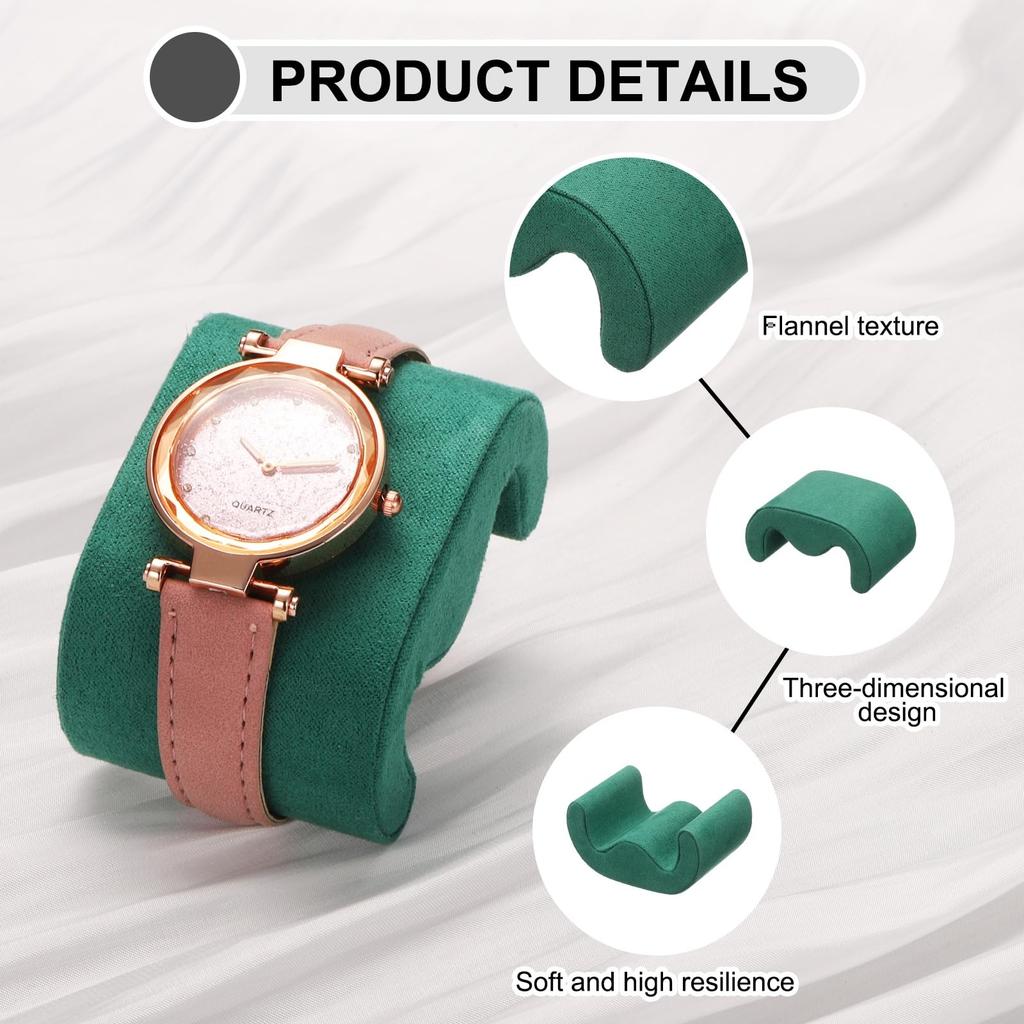 uxcell Watch Case Pillows, Set of 2, Medium Size, Velvet, for Watch Display and Bracelet Storage, BlueDark Green