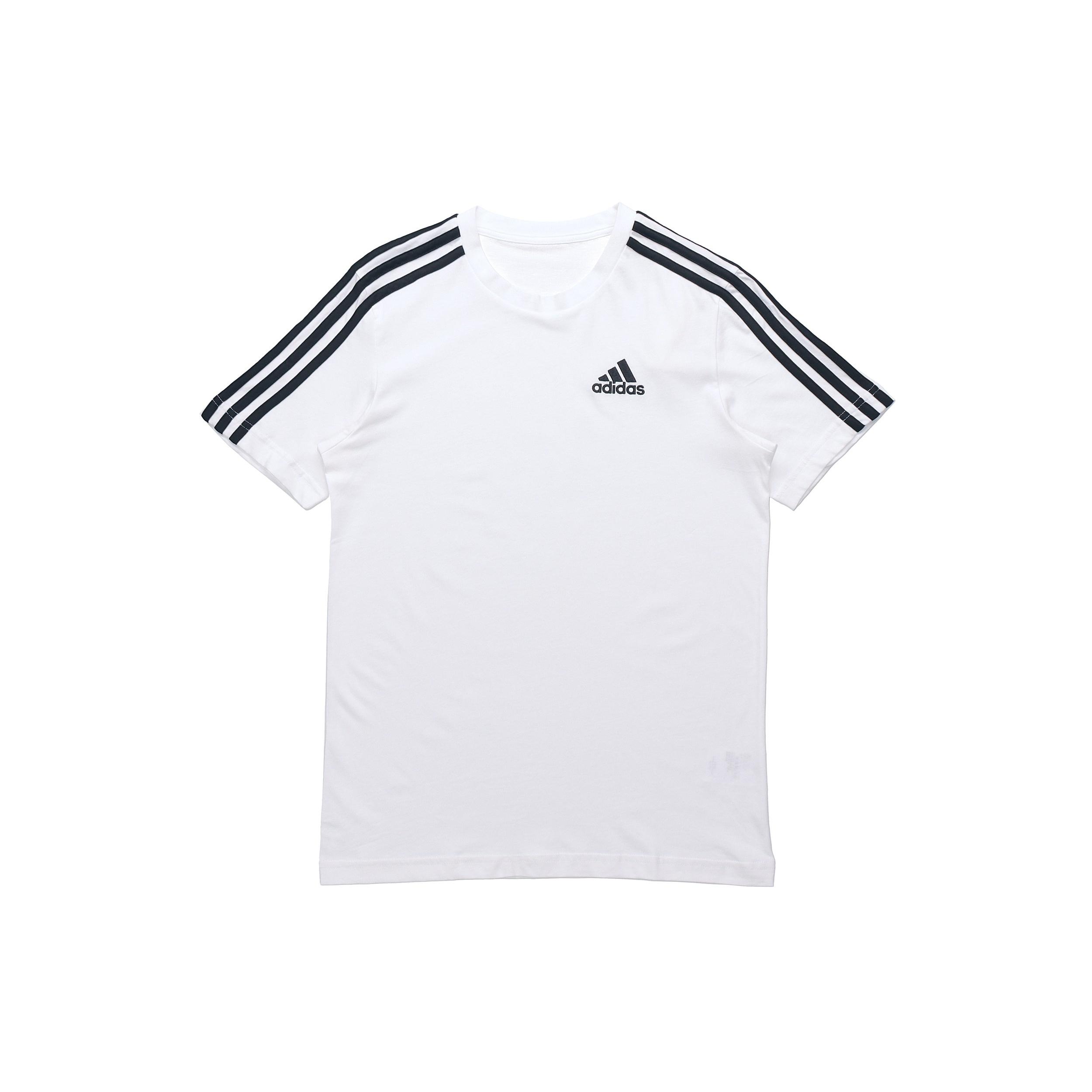 adidas M 3s Sj T Sports Training Stripe Round Neck Short Sleeve White Men s GL3733 XXL