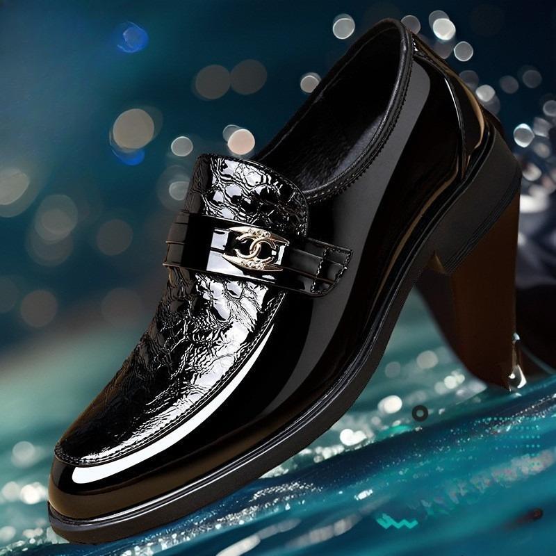 Sapatos Formais Masculinos de Negócios Sapatos de Couro Confortáveis para Casamento Masculino Sapatos de Escritório Masculinos Slip-on da Moda De Vestir Hombre