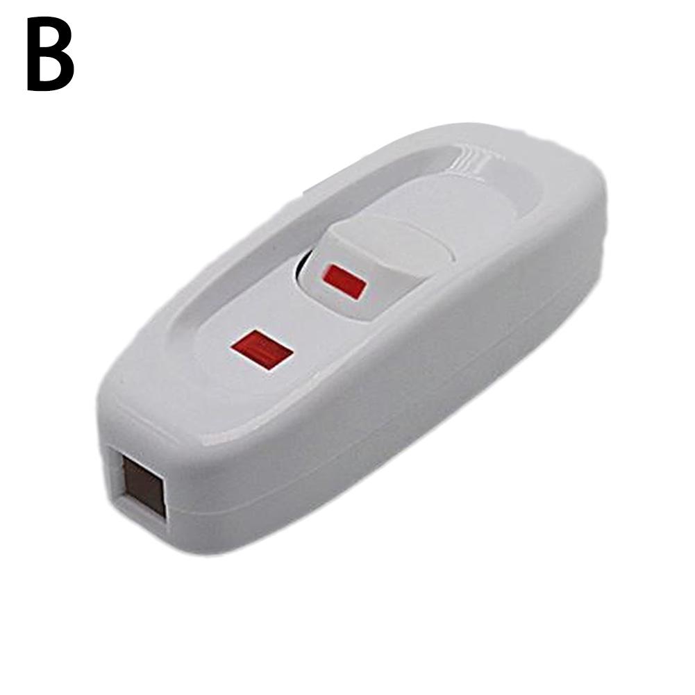 1pcs Inline Cord Black White 220V 10A Heavy Duty Thru On Off Lamp Bulb Wall Line Button Control With