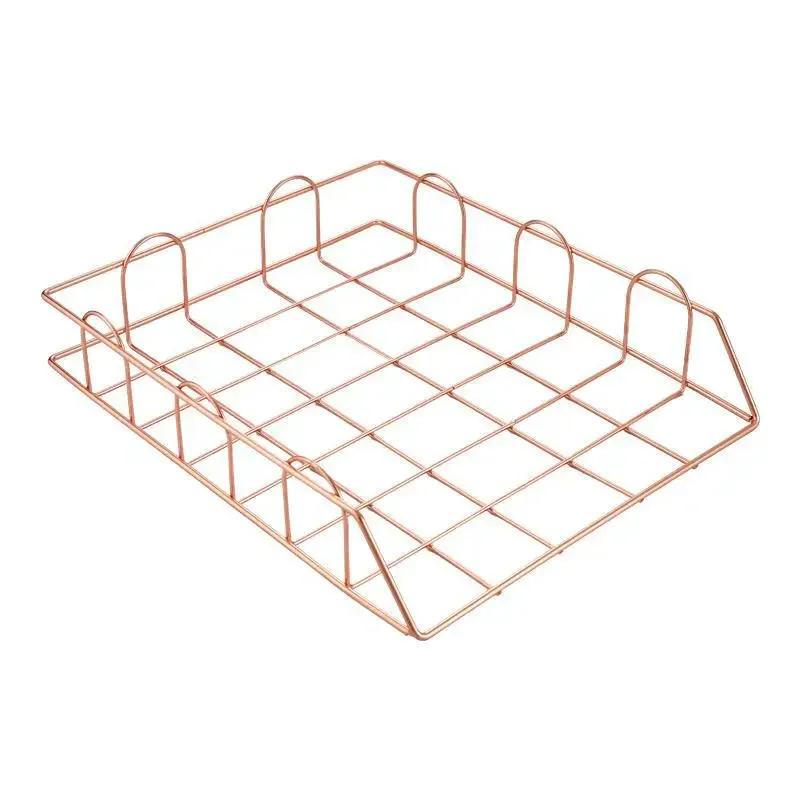 Multi-functional Iron Desk Organizer Storage Basket for Home Office Storage Organizer