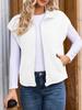 Women's Autumn Turn-Down Collar Zipper Sleeveless Waffle Pocket Oversized Sweatshirt
