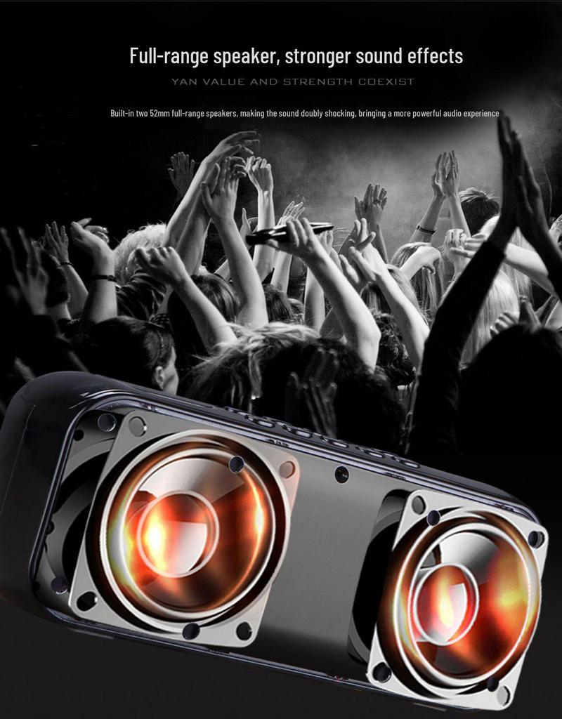Little Overlord D82 Bluetooth Speaker: Supports card/USB for FM radio listening.