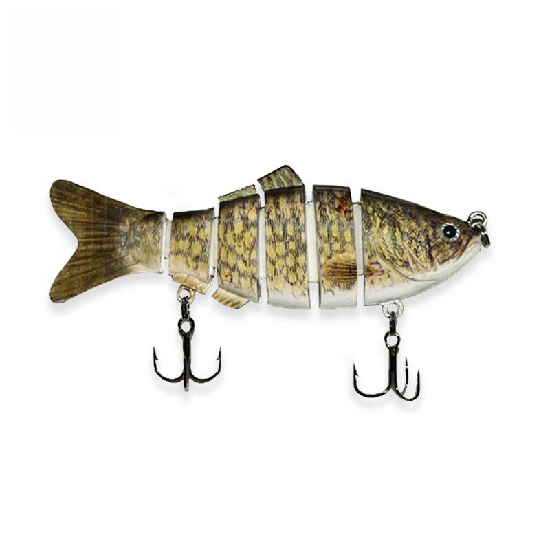 Fishing Lure 5 Segments Crank 3D Eyes Fish Shape Tackle Hook 10cm/17g 1pc